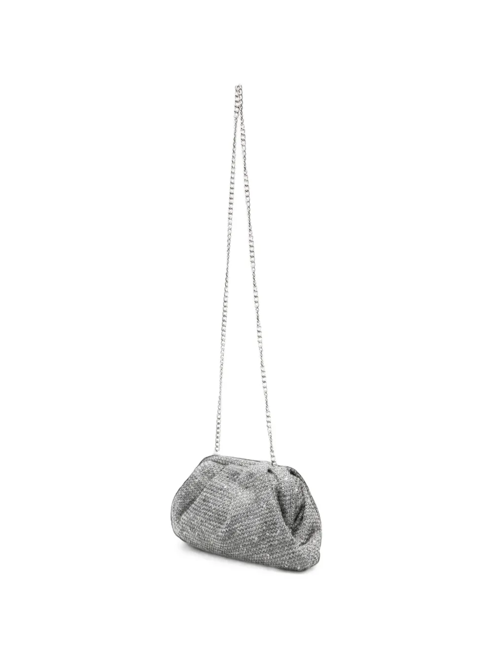 la milanesa Gebreide clutch met pailletten Grijs
