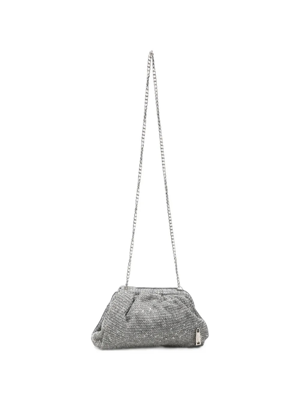 la milanesa sequin-embellished knitted clutch bag - Grau