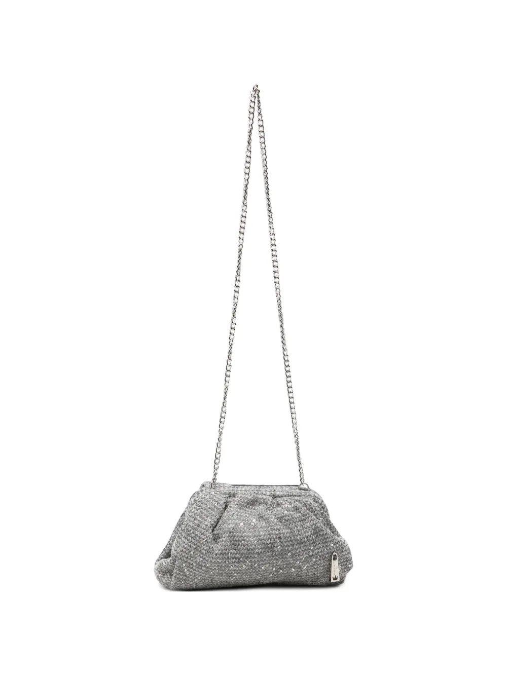 la milanesa sequin-embellished knitted clutch bag - Grigio