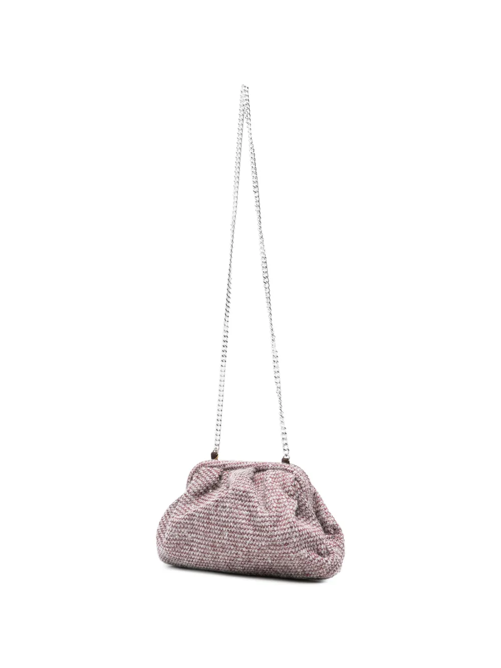 la milanesa Gebreide clutch met pailletten Roze