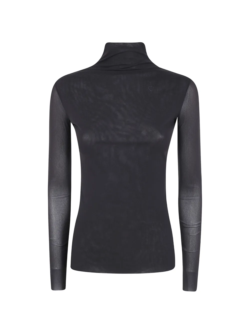D.Exterior sheer high-neck top - Nero