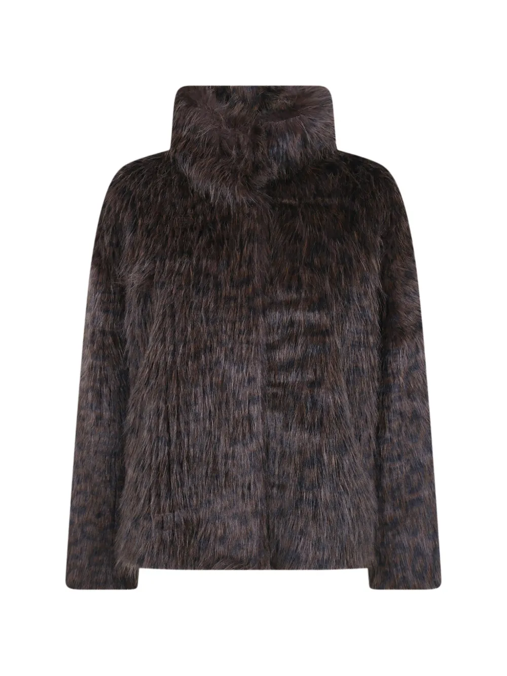 Betta Corradi leopard-print faux-fur jacket - Schwarz