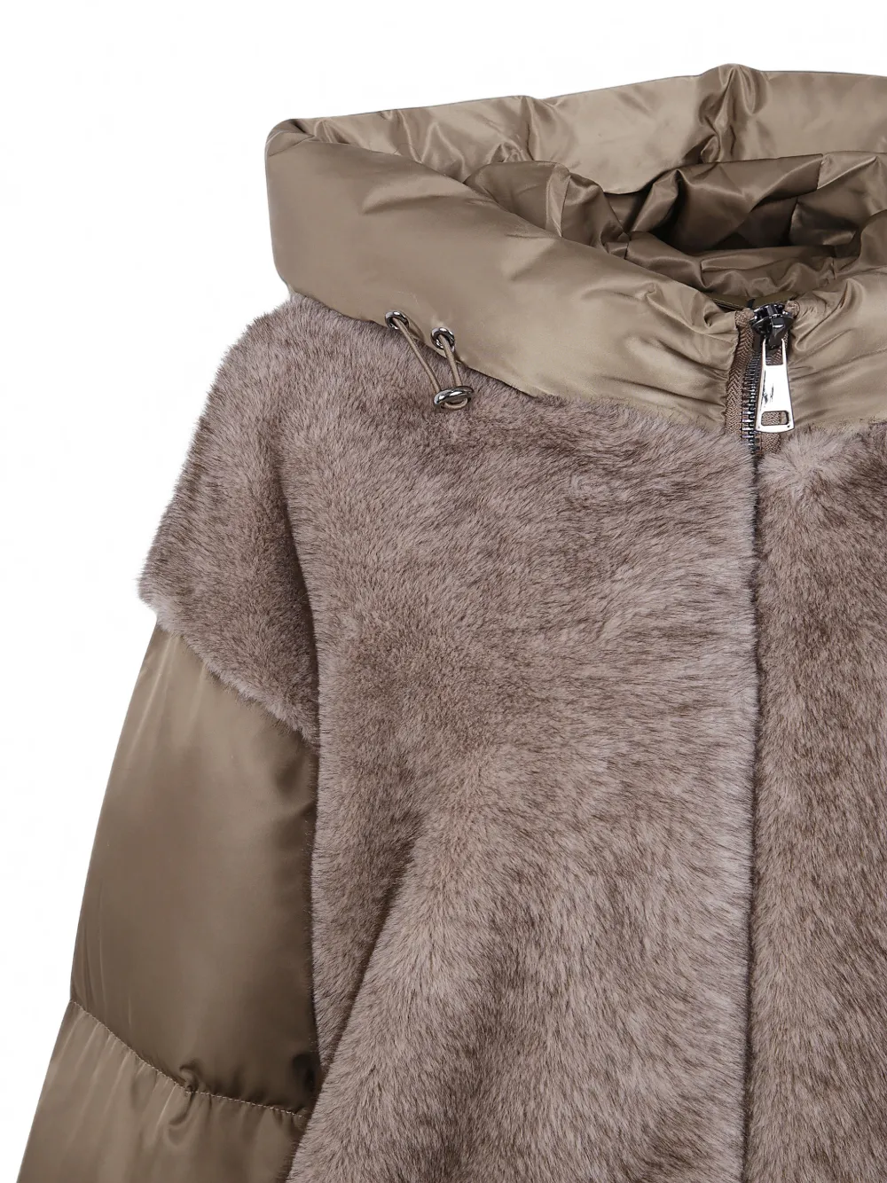 Betta Corradi Jack met capuchon en vlak met textuur Bruin