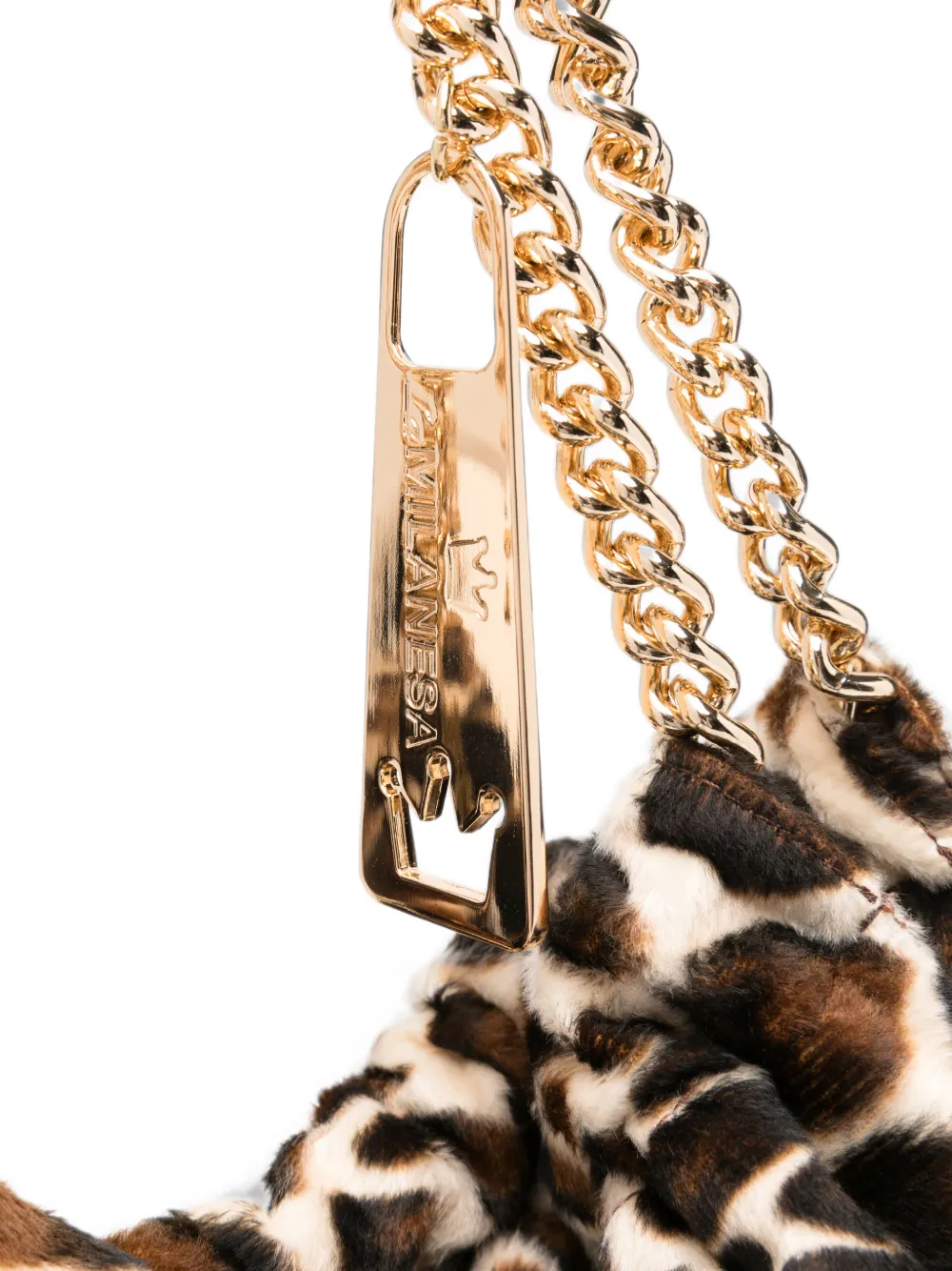 la milanesa shopper met schakels en giraffe-print Beige