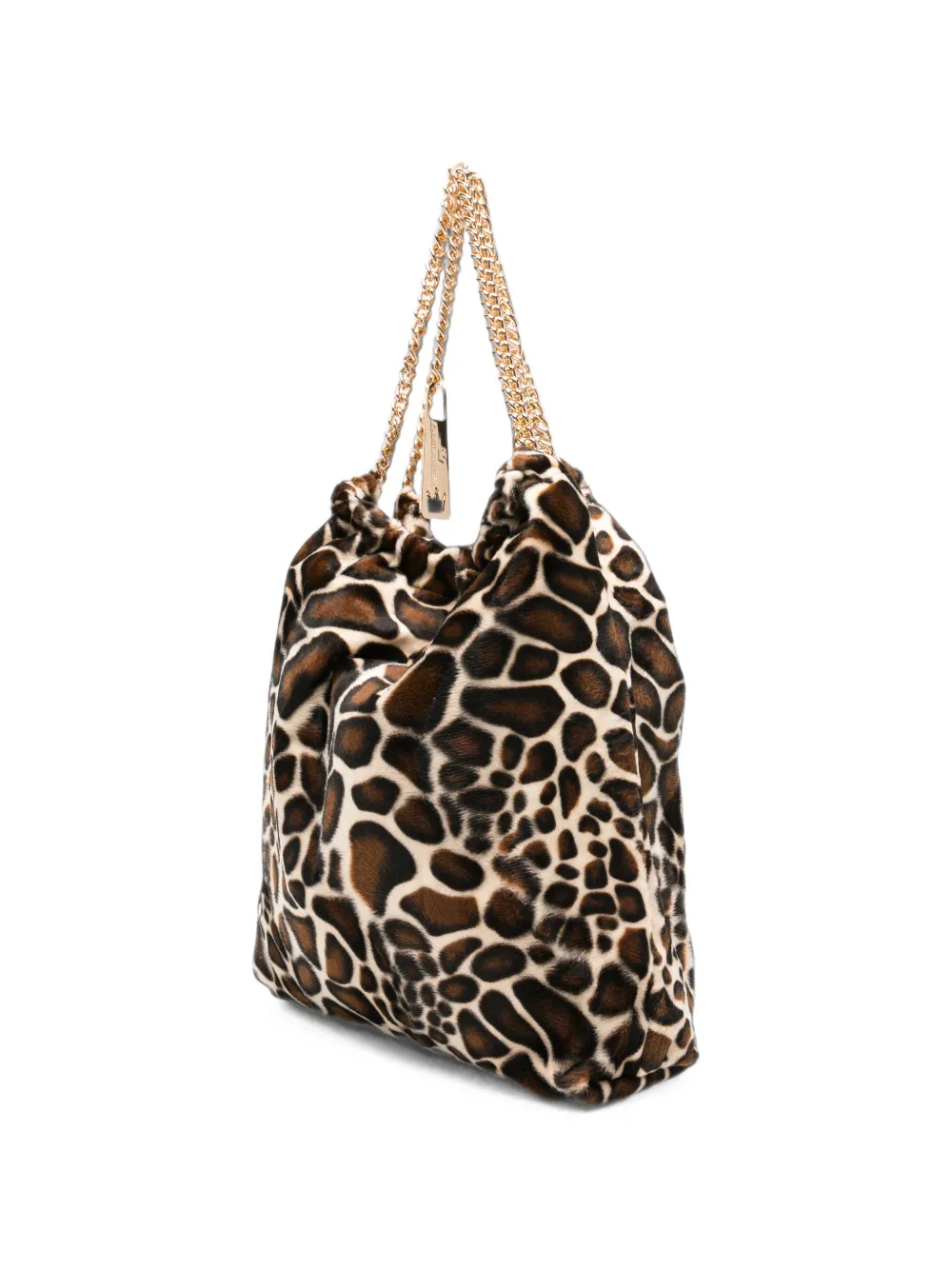la milanesa shopper met schakels en giraffe-print Beige