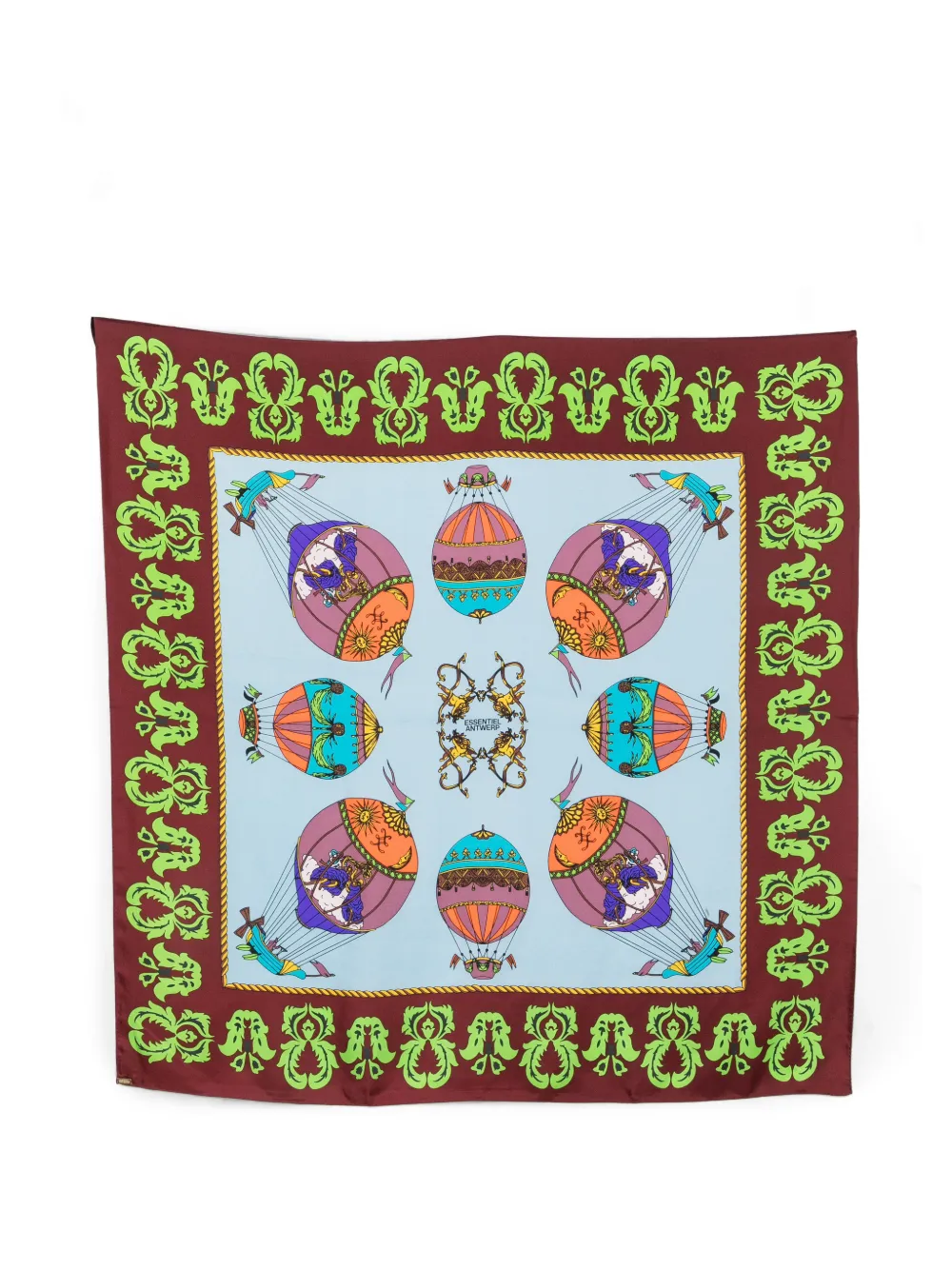 Essentiel Antwerp graphic-print silk scarf - Blu