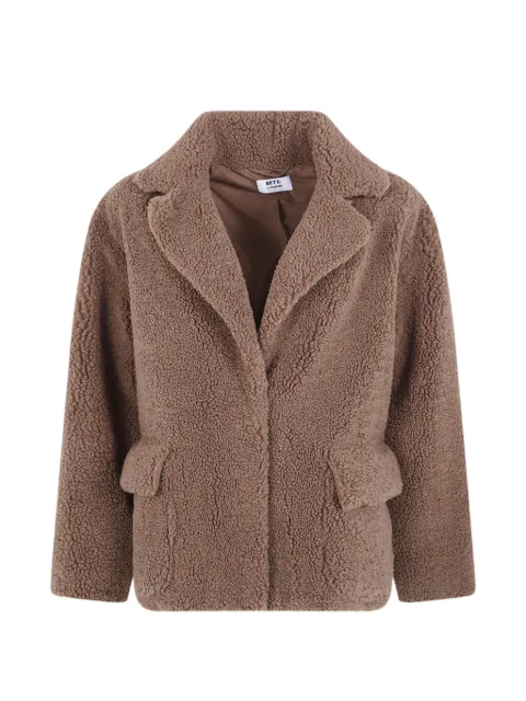 Betta Corradi teddy-texture notched-lapels coat