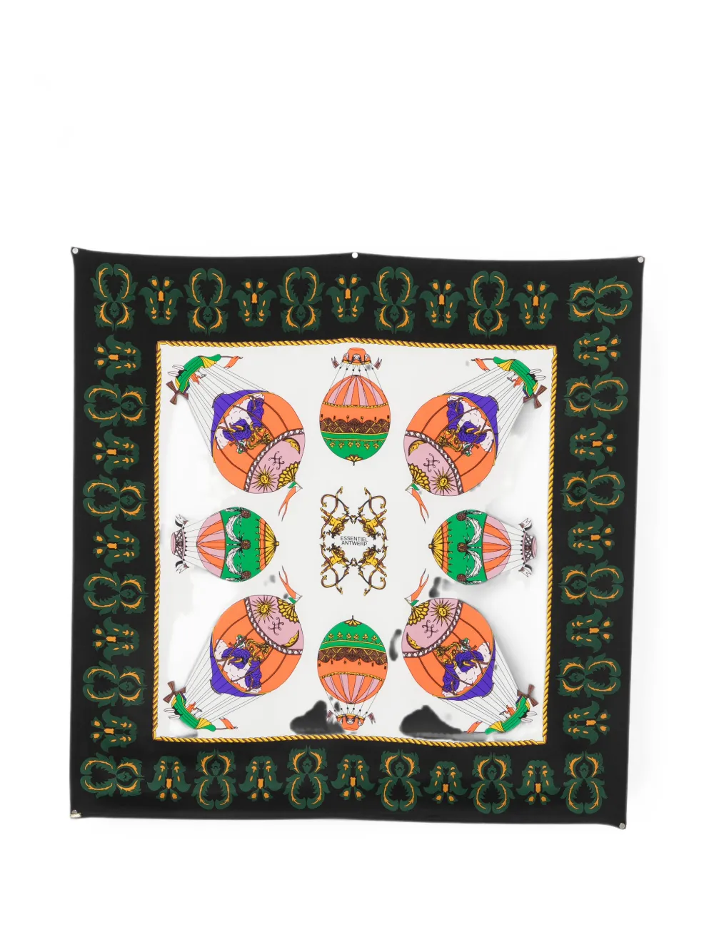 Essentiel Antwerp hot-air balloon-print silk scarf - Weiß