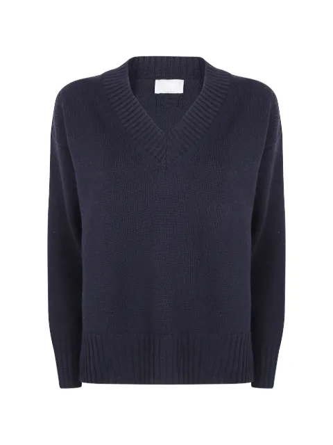 Drumohr jersey de punto con cuello en V y ribete de canalé