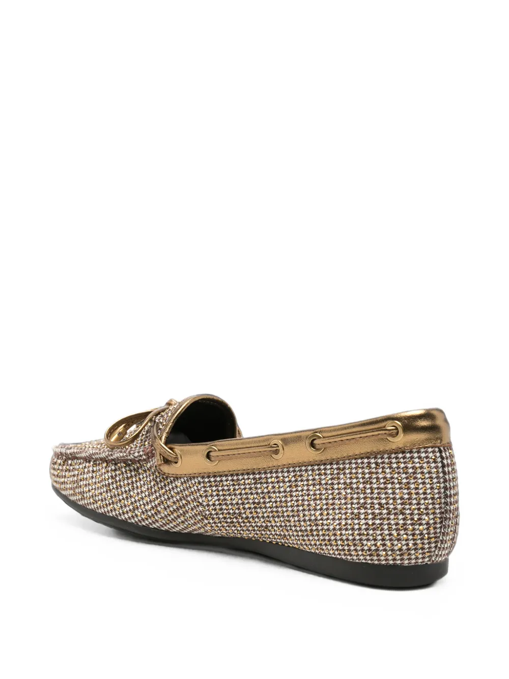 Kurt Geiger London Eagle houndstooth loafers Beige