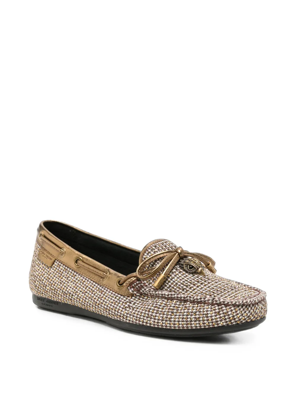 Kurt Geiger London Eagle houndstooth loafers Beige