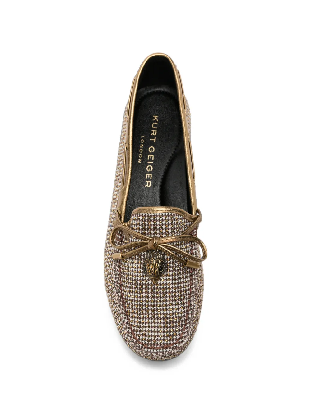 Kurt Geiger London Eagle houndstooth loafers Beige