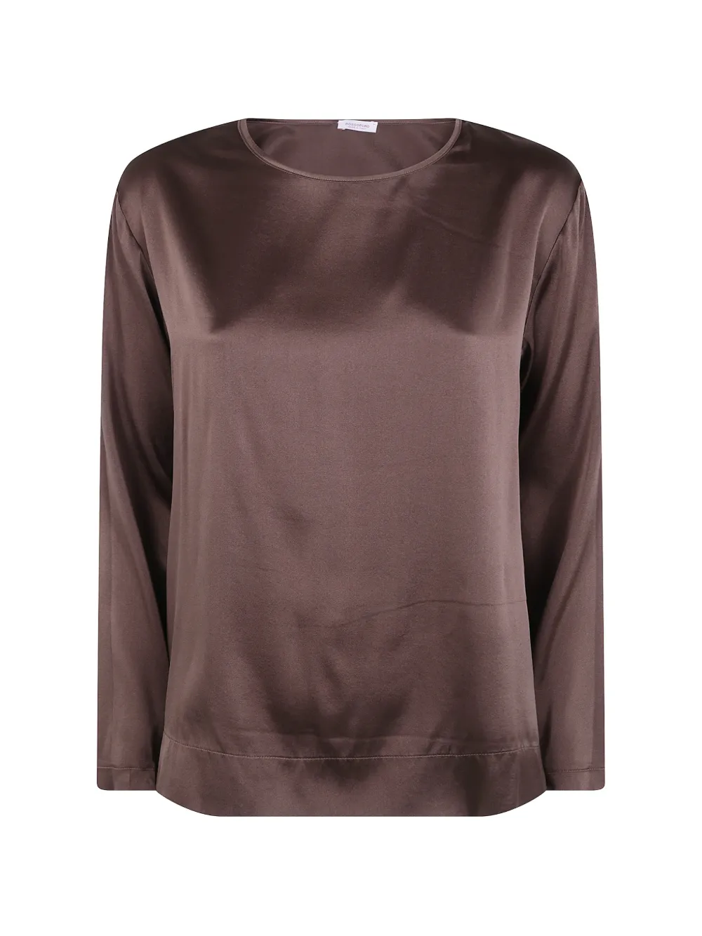 Rossopuro satin-finish long-sleeve sweater - Braun
