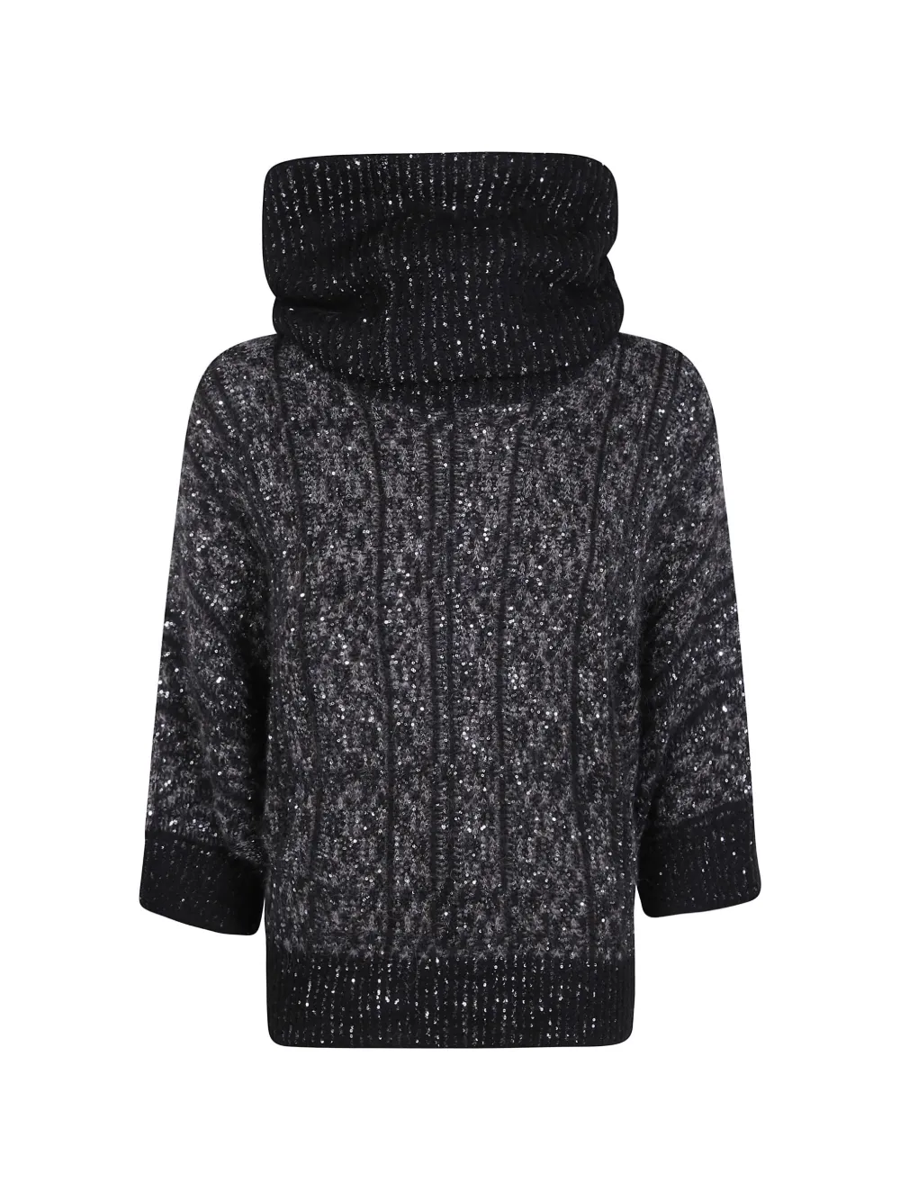 D.Exterior sequin-embellished roll-neck sweater - Braun