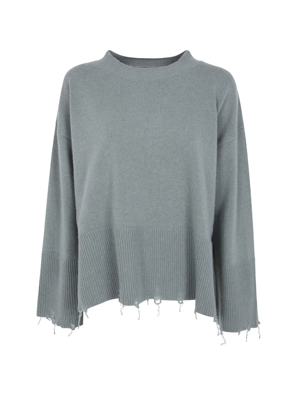 LABORATORIO CAPRI distressed-effect ribbed-trim sweater - Grün