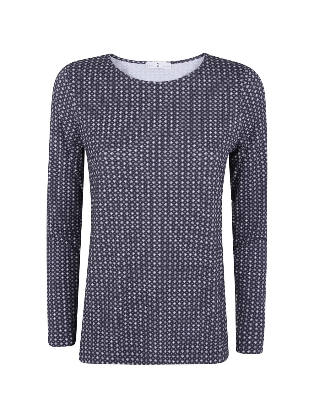 Why Ci geometric-print long-sleeve T-shirt - Blau