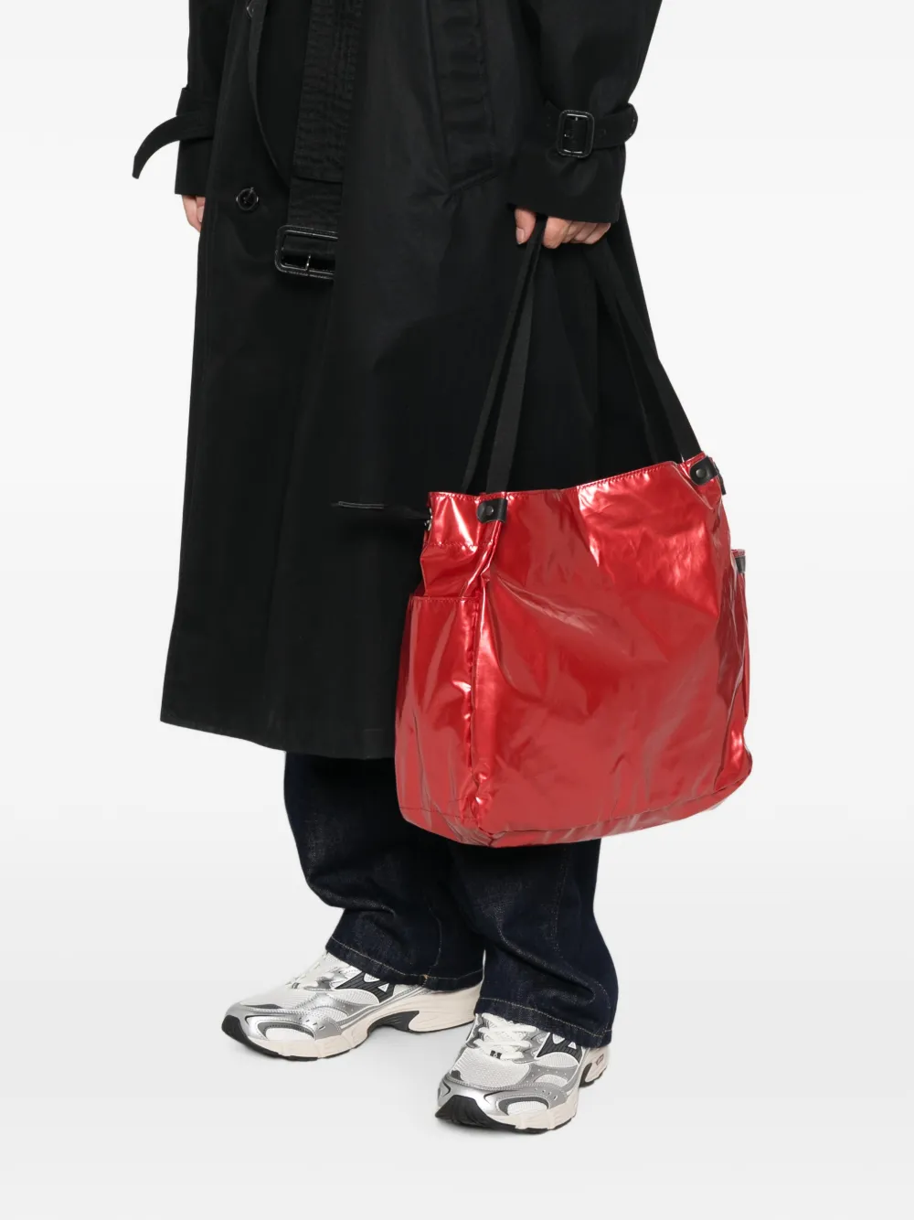 Jack Gomme Levant schoudertas met metallic-effect Rood