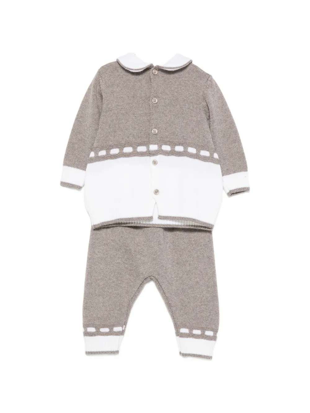 Colorichiari Broekset met Peter Pan-kraag en strik Beige
