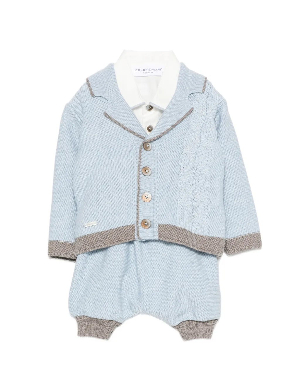 Colorichiari cable-knit trouser set - Bianco