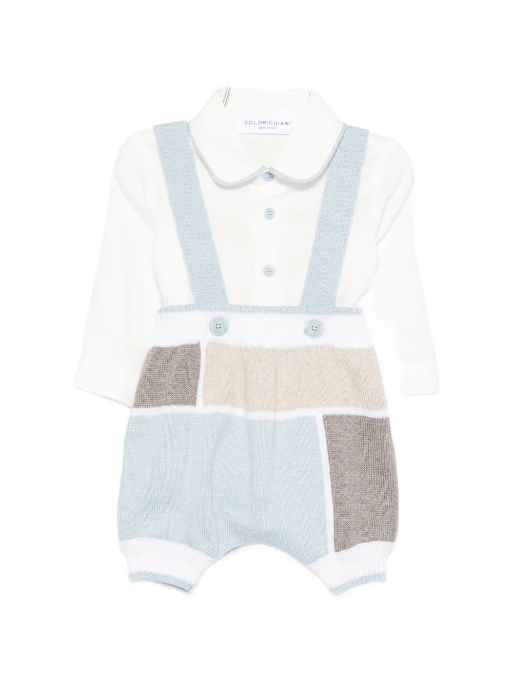 Colorichiari Gebreide broekset met patchwork Wit