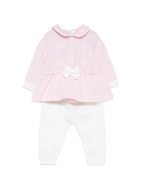 Colorichiari bow-detail cable-knit pajama two-piece set