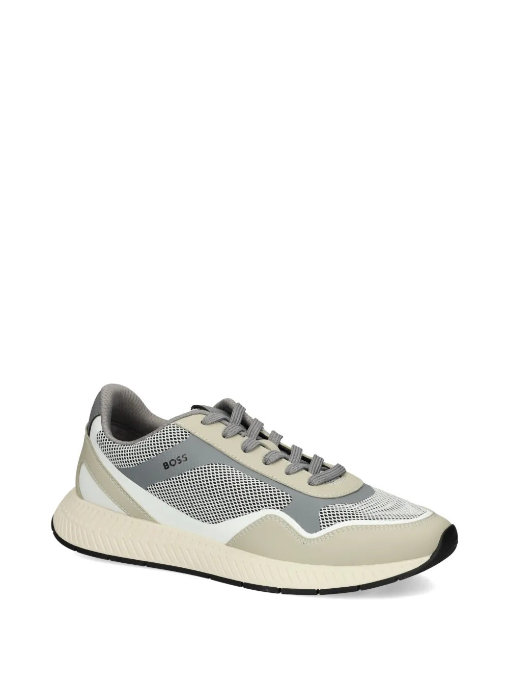 BOSS lace-up panelled sneakers Beige