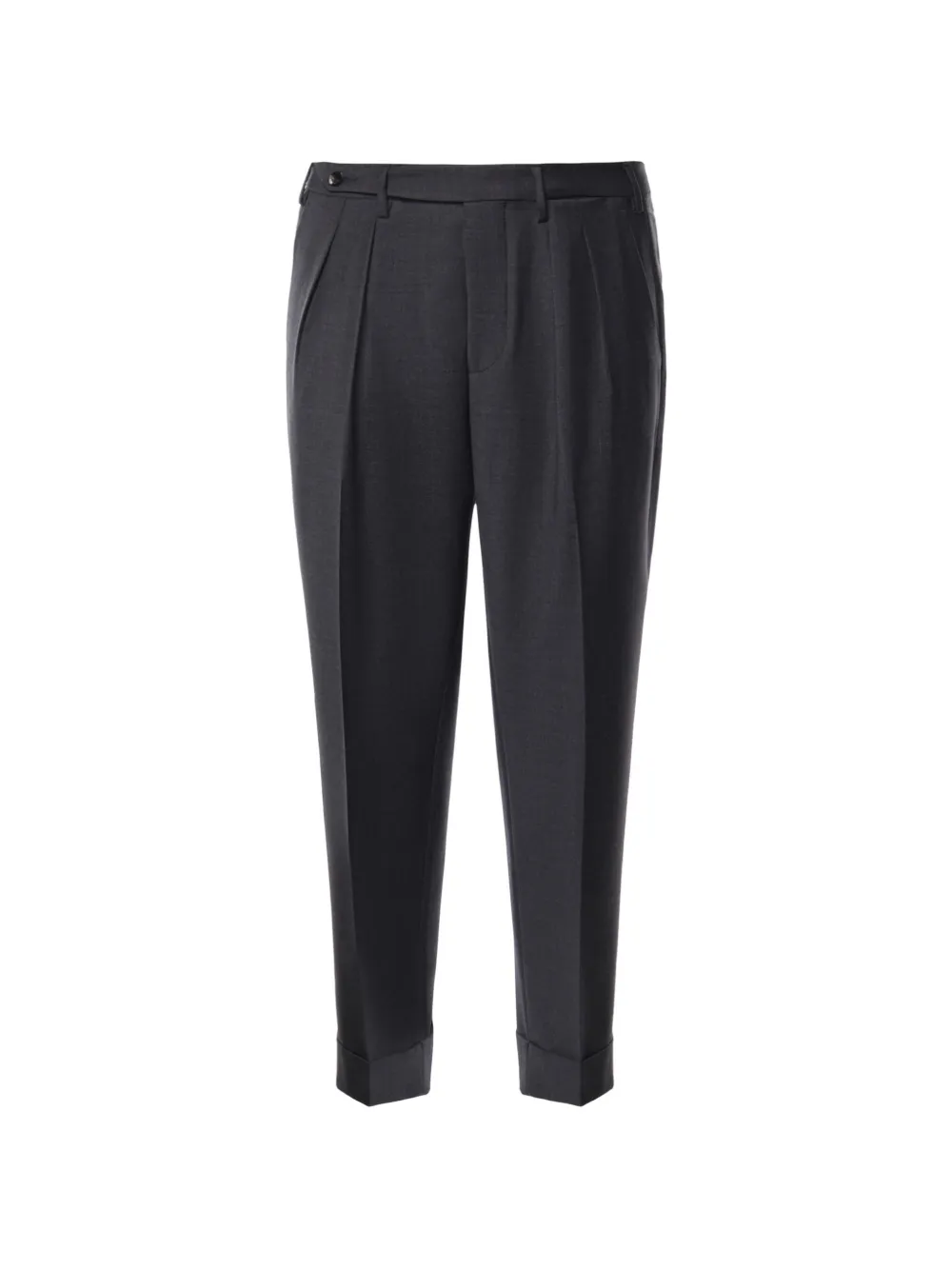 Michael Coal Pleated-detail Turn-up Trousers In Grau