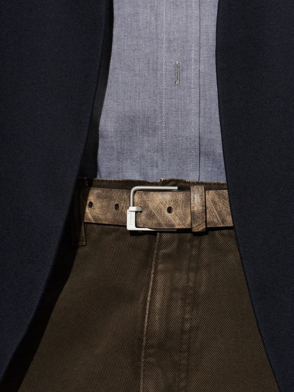Maison Margiela Leren riem Bruin