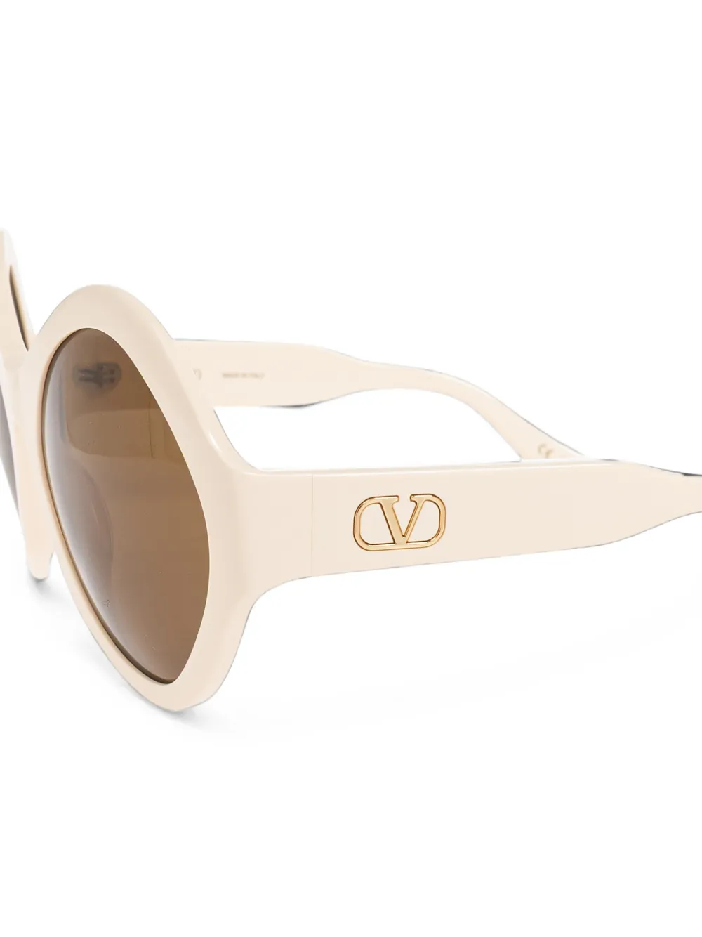 VALENTINO GARAVANI EYEWEAR VLogo zonnebril met oversized rond montuur Beige