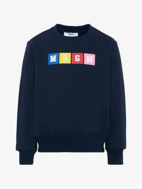 MSGM Kids logo-print cotton sweatshirt