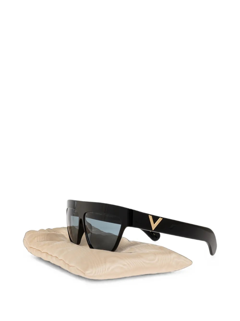 VALENTINO GARAVANI EYEWEAR VLogo zonnebril met geometrisch montuur Zwart