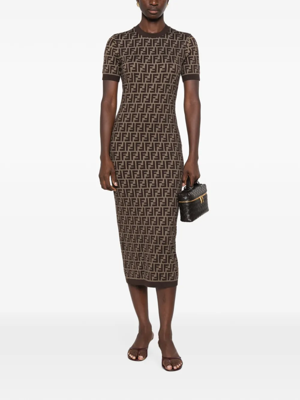 FENDI Midi-jurk Bruin