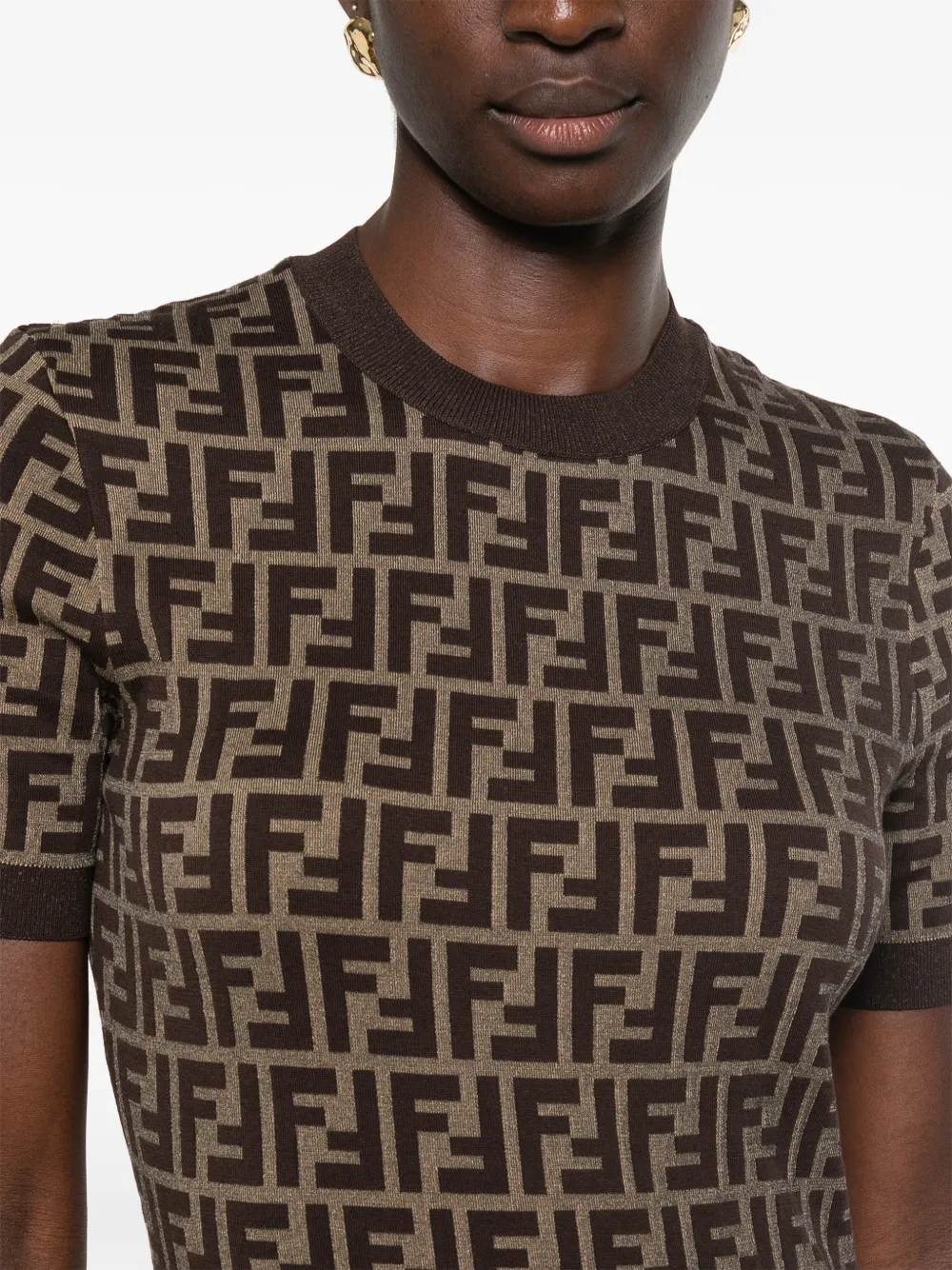 FENDI Midi-jurk Bruin