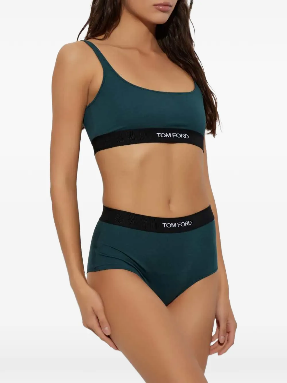 TOM FORD signature logo-waistband briefs Groen