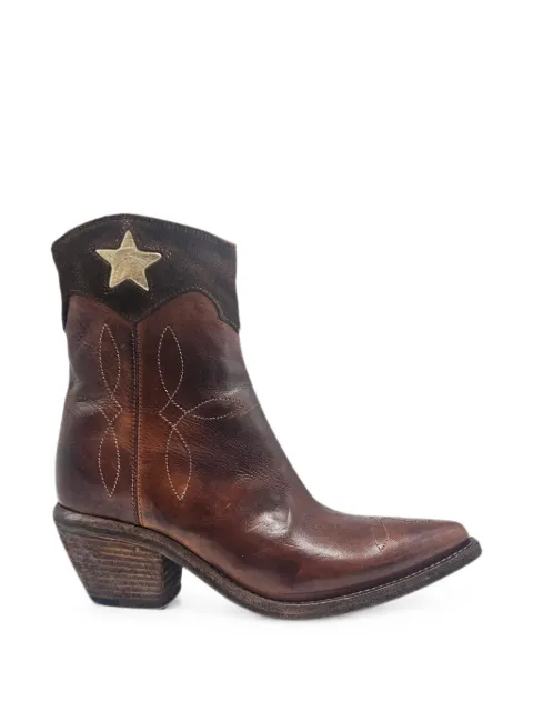 Madison.Maison Pointy star-patchwork leather ankle boots