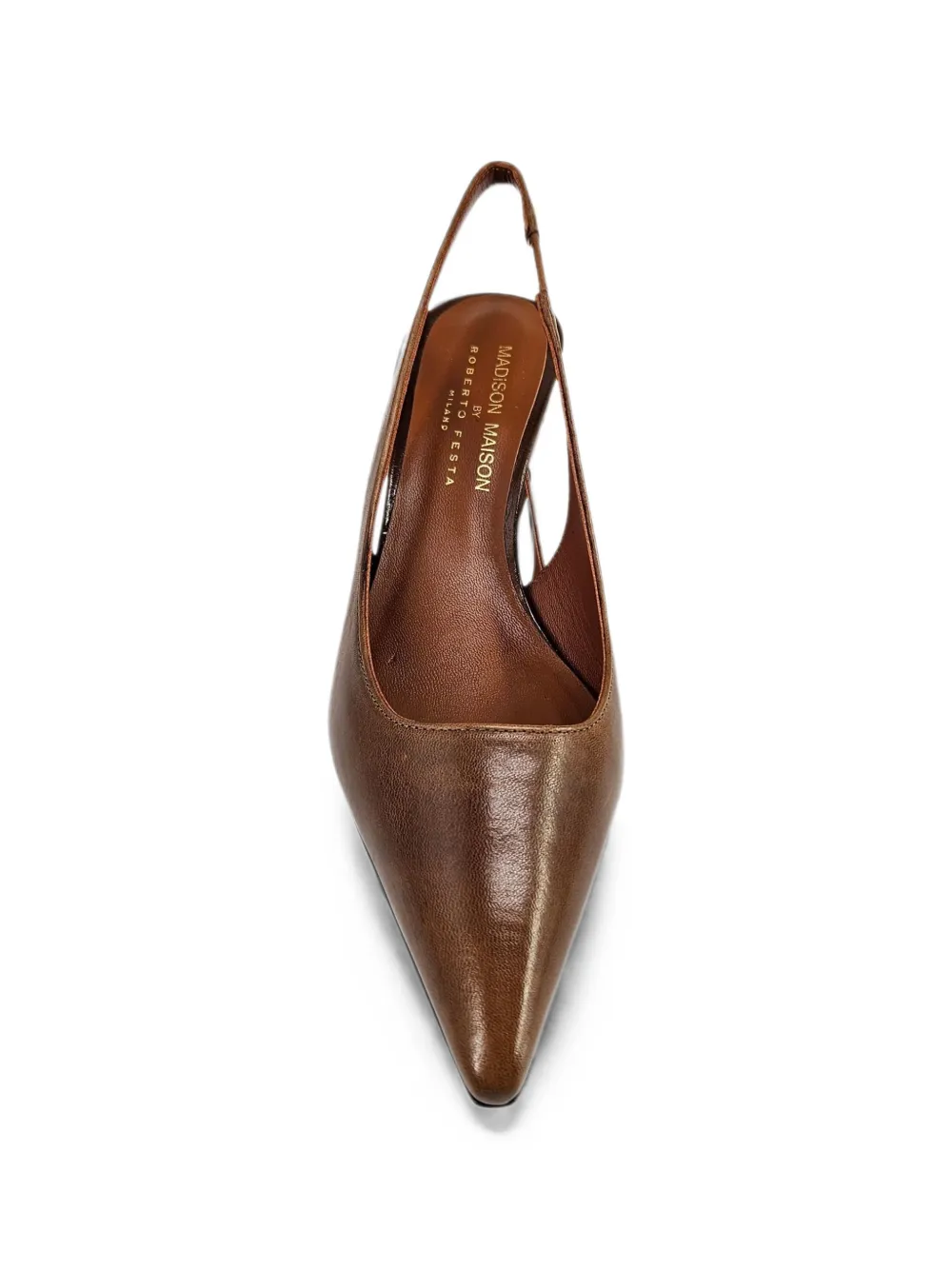 Madison.Maison Louis slingback pumps met sleehak Bruin