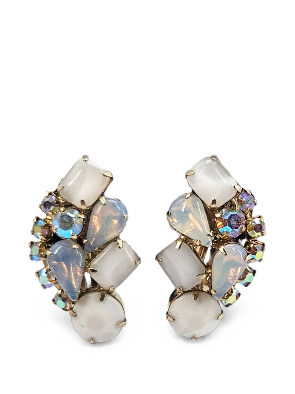 Madison.Maison Aurora Borealis rhinestone earrings - Gold