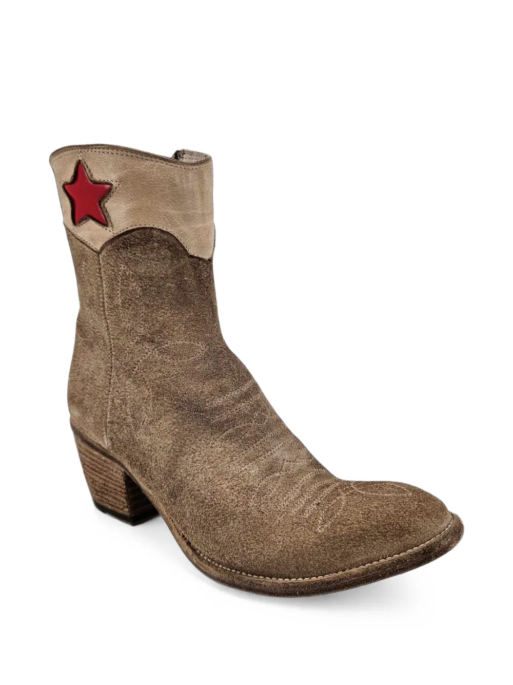 Madison Maison Pointy laarzen met sterpatch Bruin