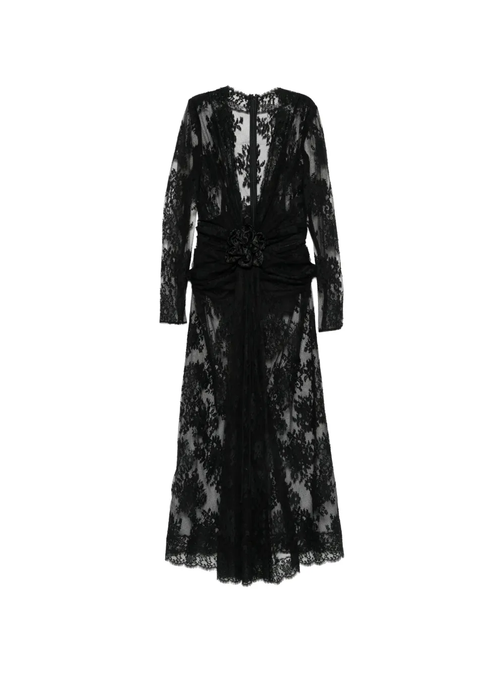 Dolce & Gabbana Abito con applicazione a fiori - Nero