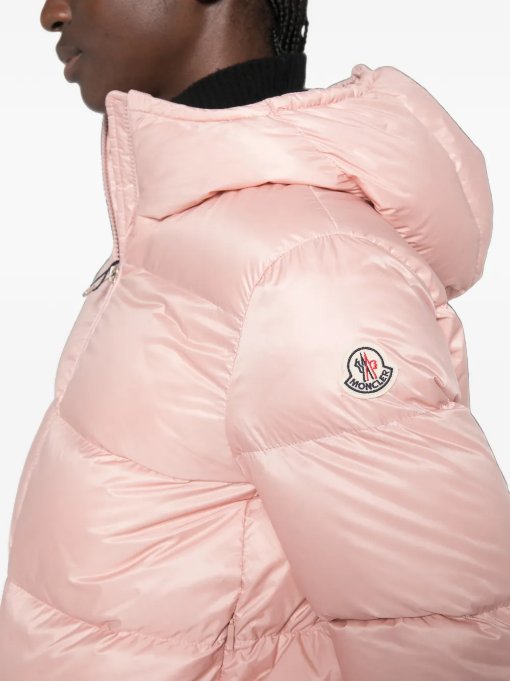 Moncler hooded padded jacket Roze