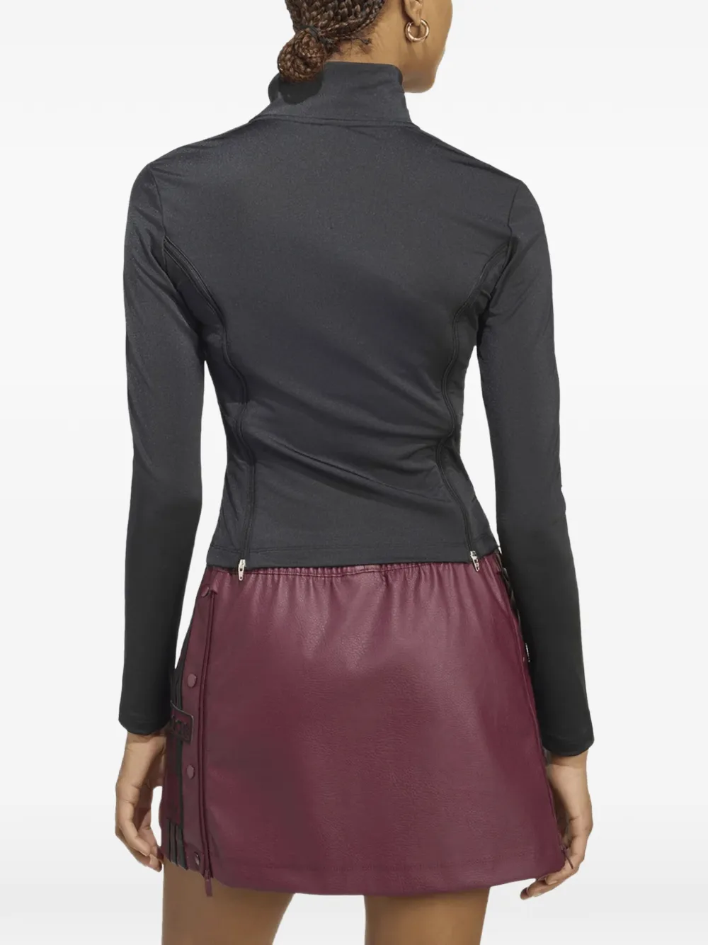 adidas X Mia Marquez long-sleeve zipped T-shirt slim-fit and turtleneck Zwart
