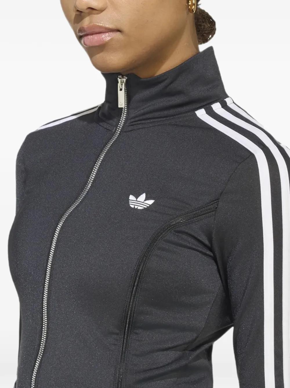 adidas X Mia Marquez long-sleeve zipped T-shirt slim-fit and turtleneck Zwart