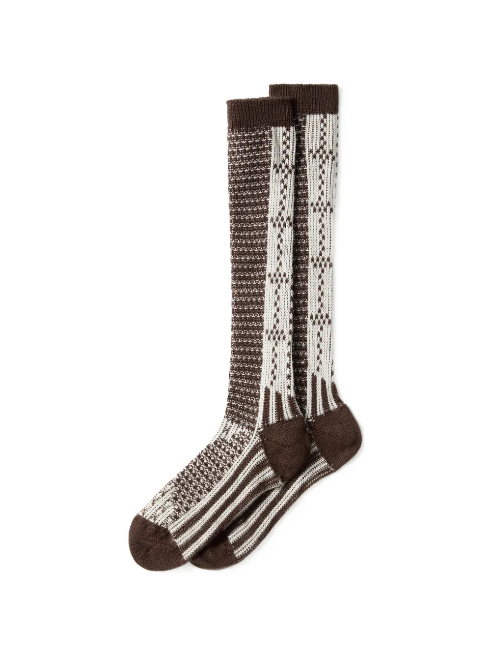 MM6 Maison Margiela Gebreide sokken met jacquard Bruin
