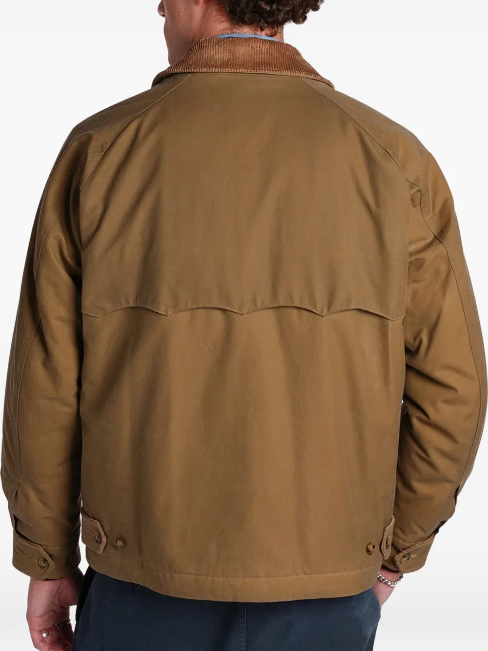 Baracuta Jack met ribfluwelen kraag en knopen Bruin
