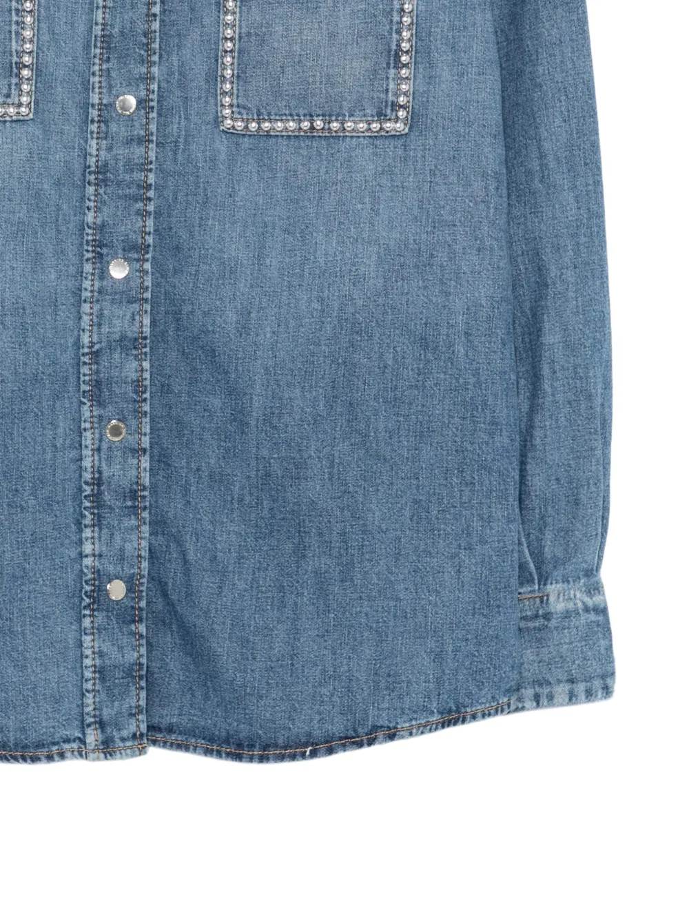 7 For All Mankind Denim blouse met studs Blauw