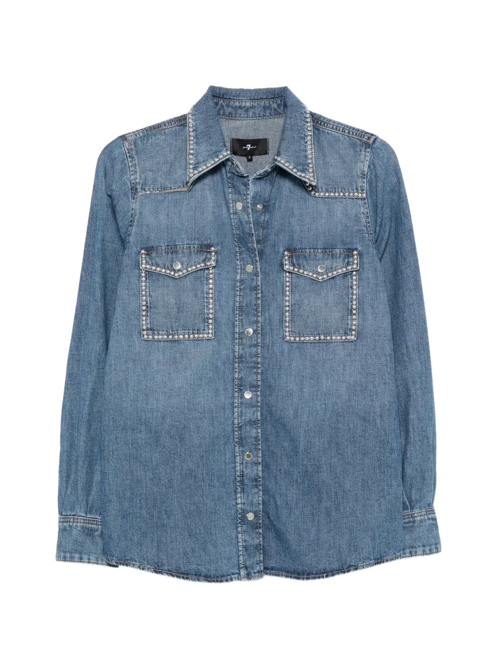 7 For All Mankind stud-embellished denim shirt