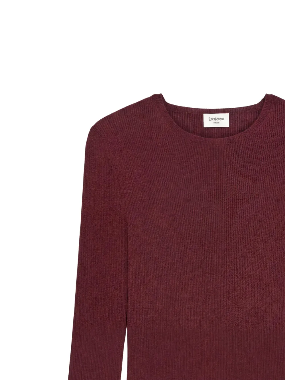 Saint Laurent crewneck top in ribbed cashmere wool and silk Rood