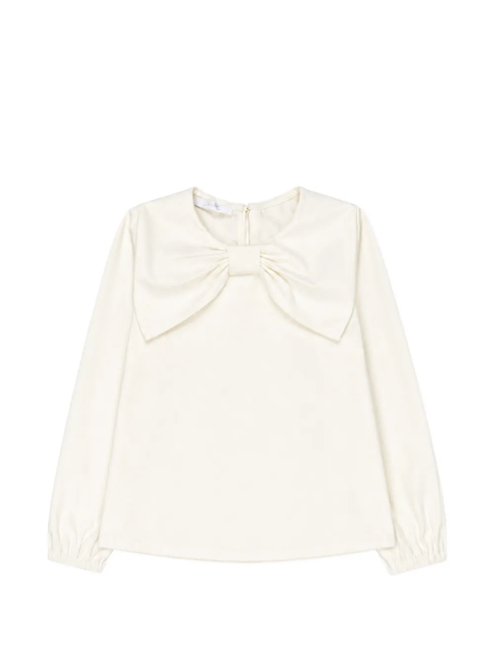 Miss Grant Kids bow-detail long-sleeve blouse - Toni neutri
