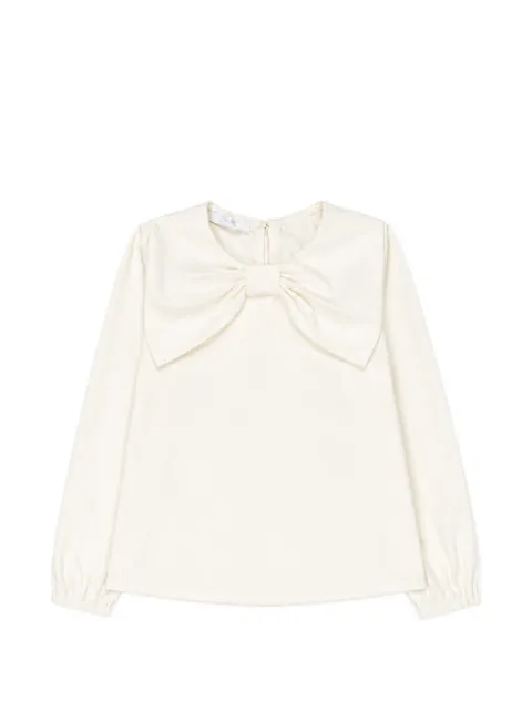 Miss Grant Kids bow-detail long-sleeve blouse