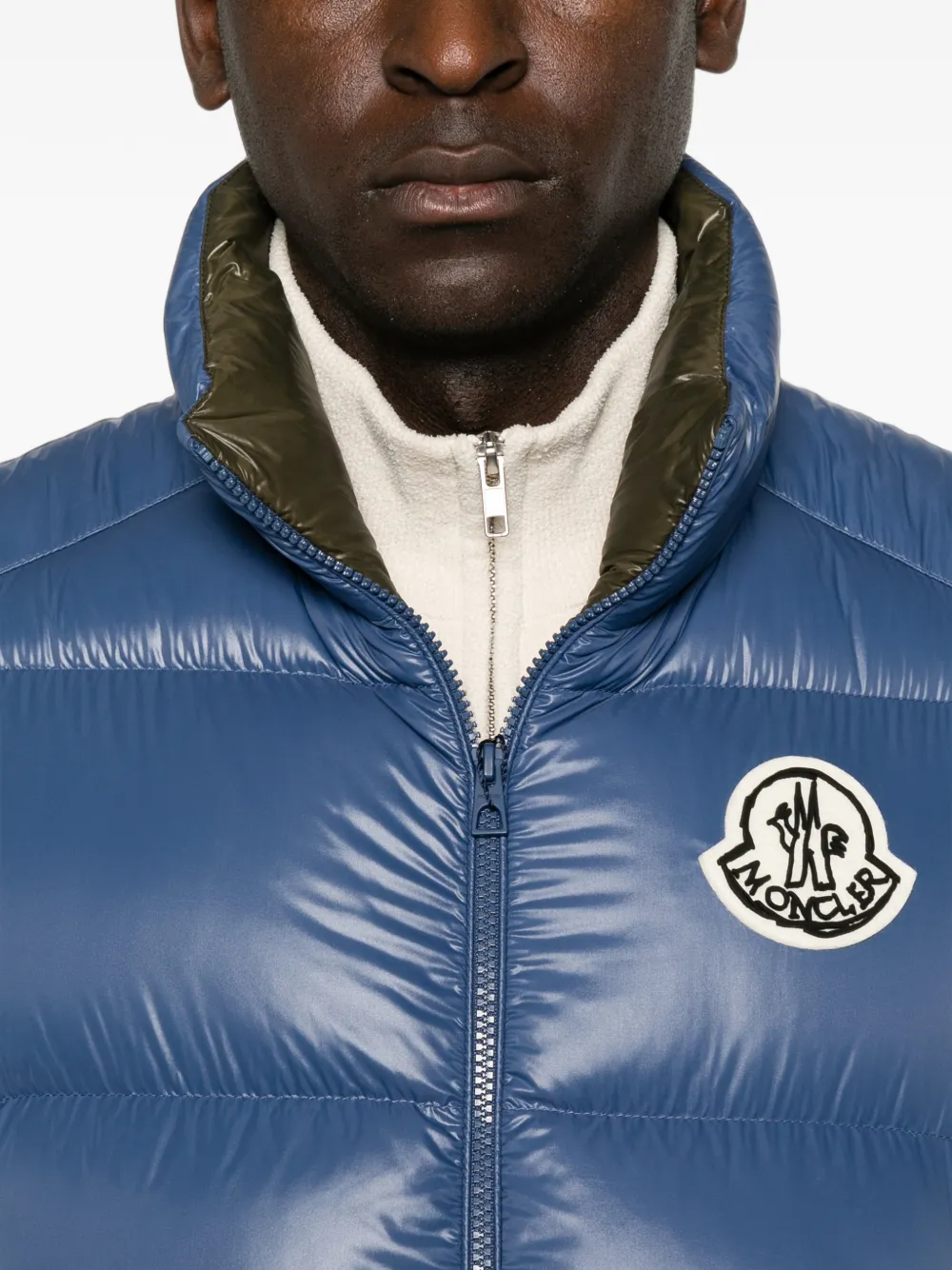 Moncler Belice gewatteerde bodywarmer met logo-patch Blauw